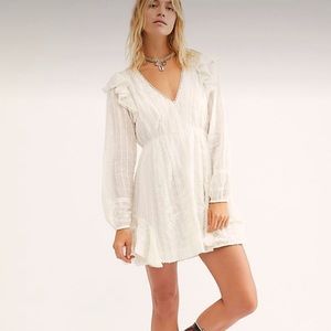 Free People Isabella Mini Dress - White Size 12 - Like New